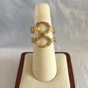 🔥 NEW Pretty Bird Adjustable 18k Yellow Gold 2 Chain Link  style Ring Stack